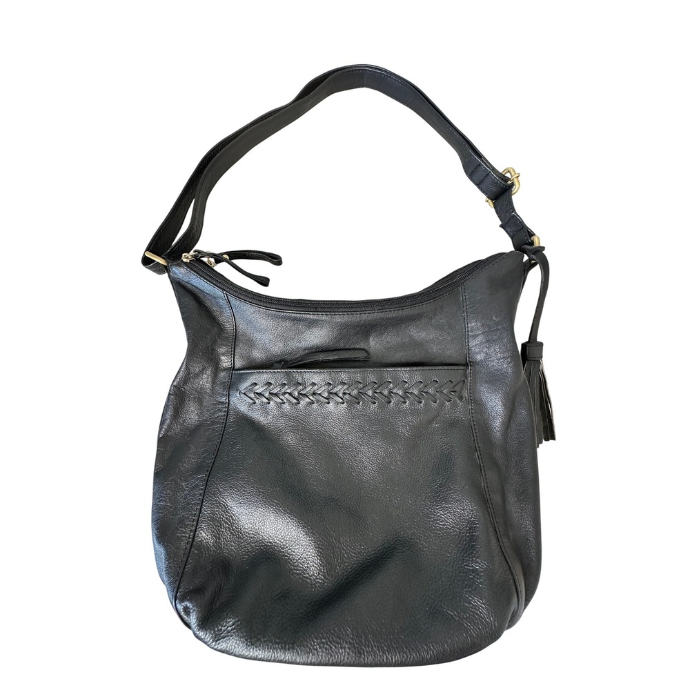 Great American Leather Works Hobo Bag M Black Braided Shoulder Crossbody Bag